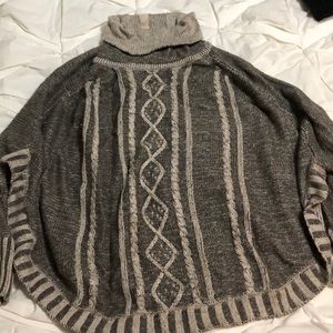Anthropologie Poncho turtle neck sweater